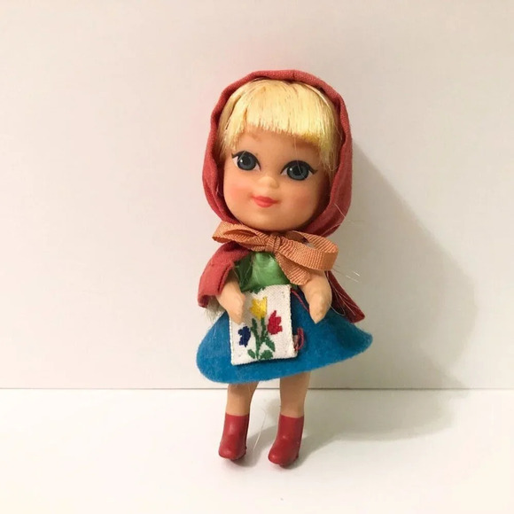 Vintage Liddle Kiddle Red Riding Hiddle Hood Storybook Doll Book Wolf Incomplete - Picture 2 of 16